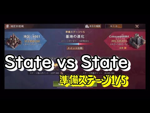 State of Survival ステサバ SvS（State vs State）準備ステージ 1日目（1/5）