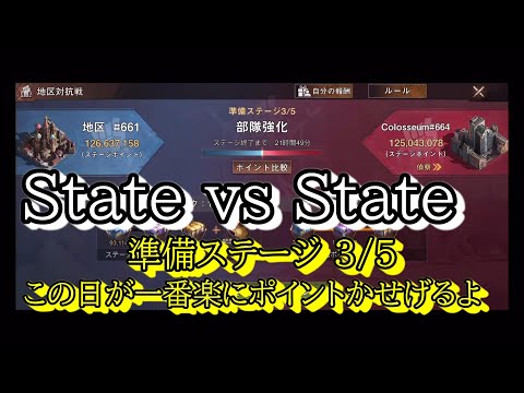 State of Survival ステサバ SvS（State vs State）準備ステージ 3日目（3/5）State:661（27 Weeks)