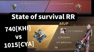 ステサバ　オアシス KHI vs CYA 全体的にヤバイ相手に大苦戦 stateofsurvival　RR