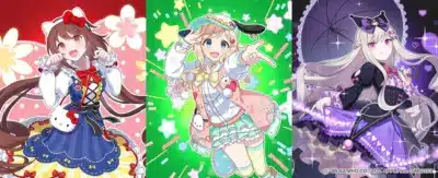 コラボ特別衣装を着用したごまおつキャラクター