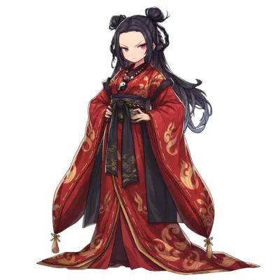 民族衣装の少女キャラクター