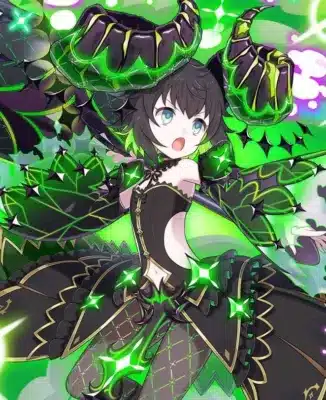 黒髪と青い目のアニメキャラクター