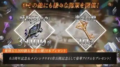 0.5周年記念！豪華アイテムをプレゼント