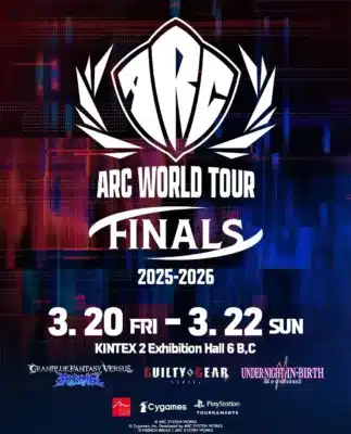2025-2026年に開催される「ARC WORLD TOUR FINALS」の告知ポスター