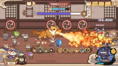 ボス戦の猫キャラクター