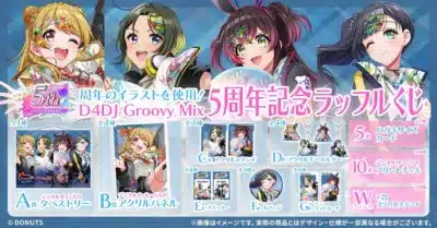 D4DJ Groovy Mix 5周年記念ラッフルくじ