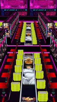 ネオンピンクのパチスロホール