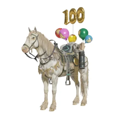 100日記念の白馬