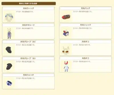 月光シリーズ衣装