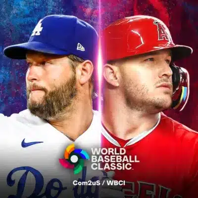 WBCテーマのドジャースとエンゼルスの選手画像