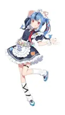 メイド服姿の新兎わいの全身イラスト