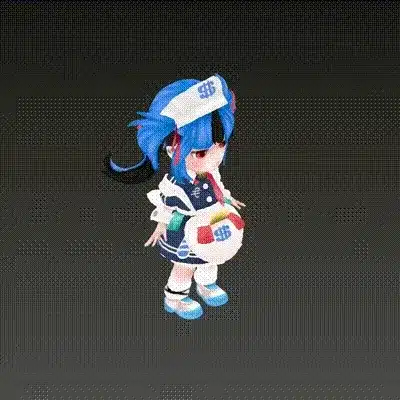 メイド服を着た可愛いちびキャラの新兎わい