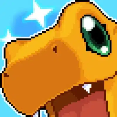 ピクセルアートのアグモンに似たキャラクター