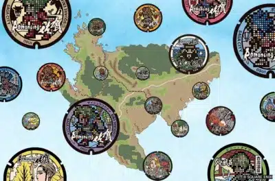 ロマ佐賀マンホールが配置された佐賀の地図