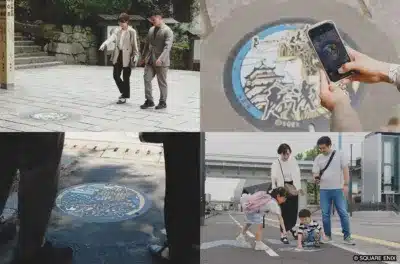 ロマ佐賀マンホールを楽しむ人々