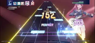 リズムゲーム中のキャラクター