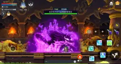 火花オオカミ退治のボス戦画面