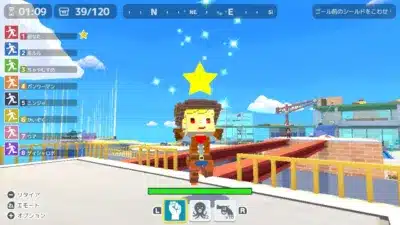 ブロック調の3Dゲーム画面