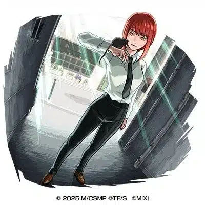 チェンソーマンのマキマがネズミを片手に路地のような場所を歩いているイラスト