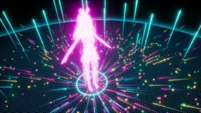 仮想空間のようなグリッド画像