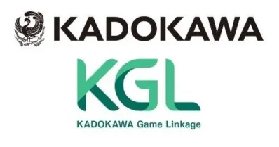 KADOKAWAの企業ロゴとKADOKAWA Game Linkage（KGL）のロゴ