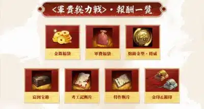 <軍費総力戦>・報酬一覧