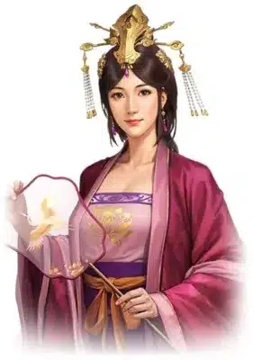 人物 女性 イラスト 東洋風 中国風 伝統衣装 豪華な装飾品 扇子 鶴 蓮 美人 ゲームキャラクター