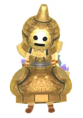 ゲーム内の黄金のキャラクターとクリスタル