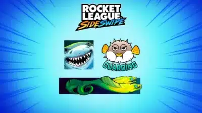 Rocket League Sideswipeのロゴと海洋生物テーマのイラスト