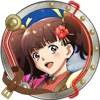 アニメ,少女,キャラクター,ツインテール,花飾り,笑顔,和風,スチームパンク,アイコン