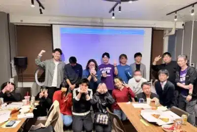 前回のゲームマーケター限定ピザパーティーの様子
