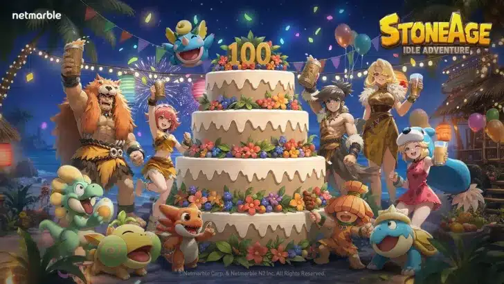 『ストーンエイジ：放置冒険』サービス開始100日記念！豪華プレゼントイベントと新ペット「キングゴル」が登場！