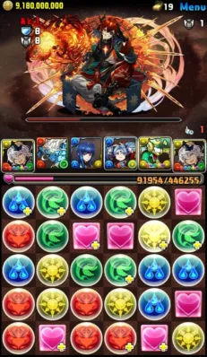 モバイルパズルRPGのバトル画面