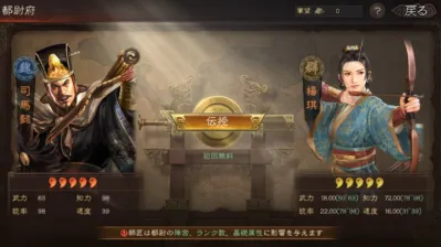 都尉育成画面