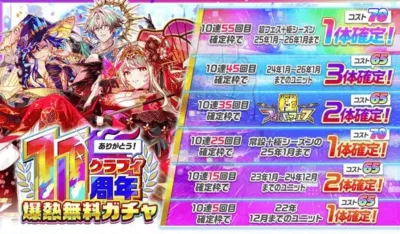 11周年爆熱無料ガチャ
