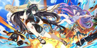 水鉄砲を構えた美少女たち