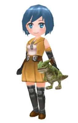女性キャラクターとジルのぬいぐるみ