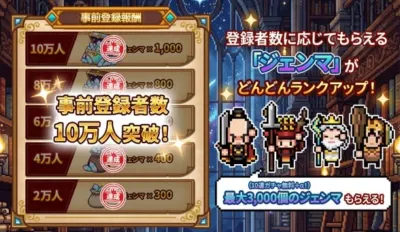 事前登録者数10万人突破報酬