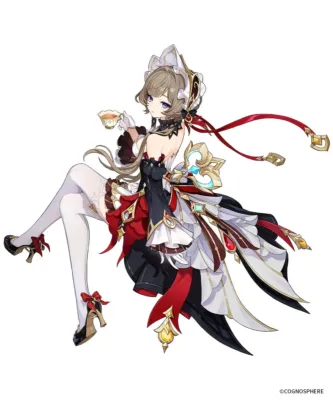 豪華なドレスをまとったアニメ風の女性キャラクター