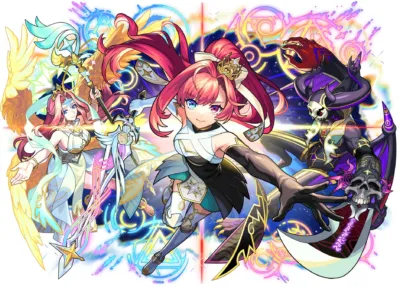 アニメ,ファンタジー,キャラクター,美少女,天使,悪魔,魔法,光と闇,武器,バトル