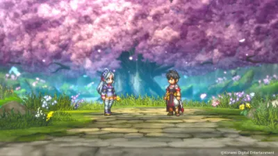 桜が舞う幻想的な風景