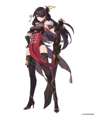 人気ゲーム「原神」に登場するキャラクター「北斗」の全身イラスト