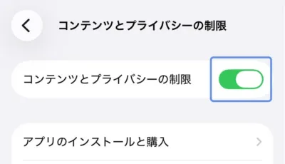 コンテンツとプライバシーの制限ON