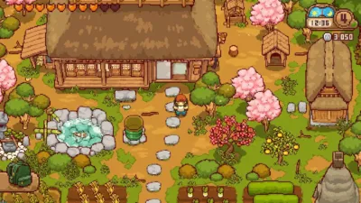 桜と家屋