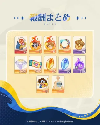 ゲーム内報酬まとめ