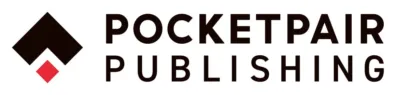 POCKETPAIR PUBLISHINGのロゴと社名が描かれた画像です。黒い幾何学的な図形と赤いひし形が組み合わされたロゴが特徴的です。