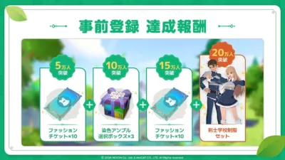 事前登録達成報酬