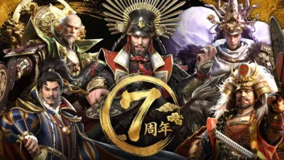 武将たちが集結した7周年記念イラスト