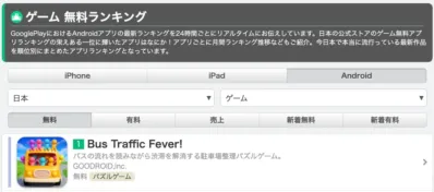 Google Playランキング1位