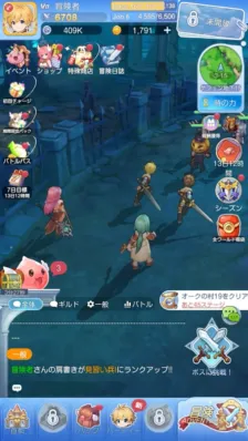 モバイルゲームのプレイ画面